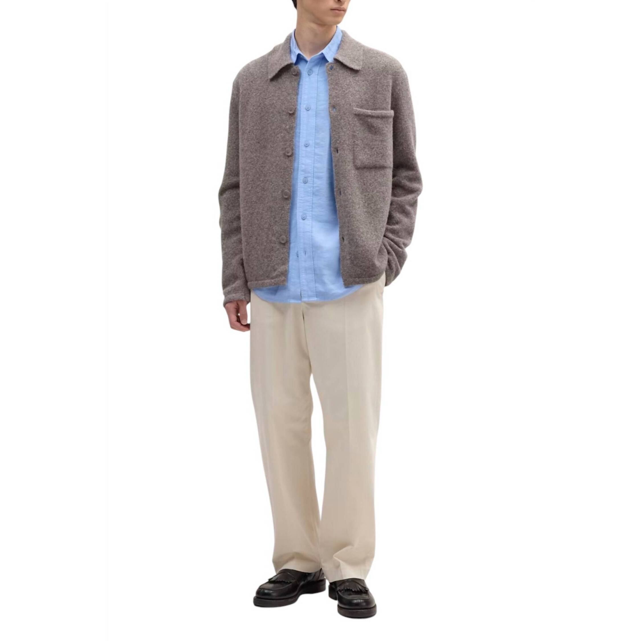 New Nn07 Jonas Long Sleeve Shirt In Mable Husk